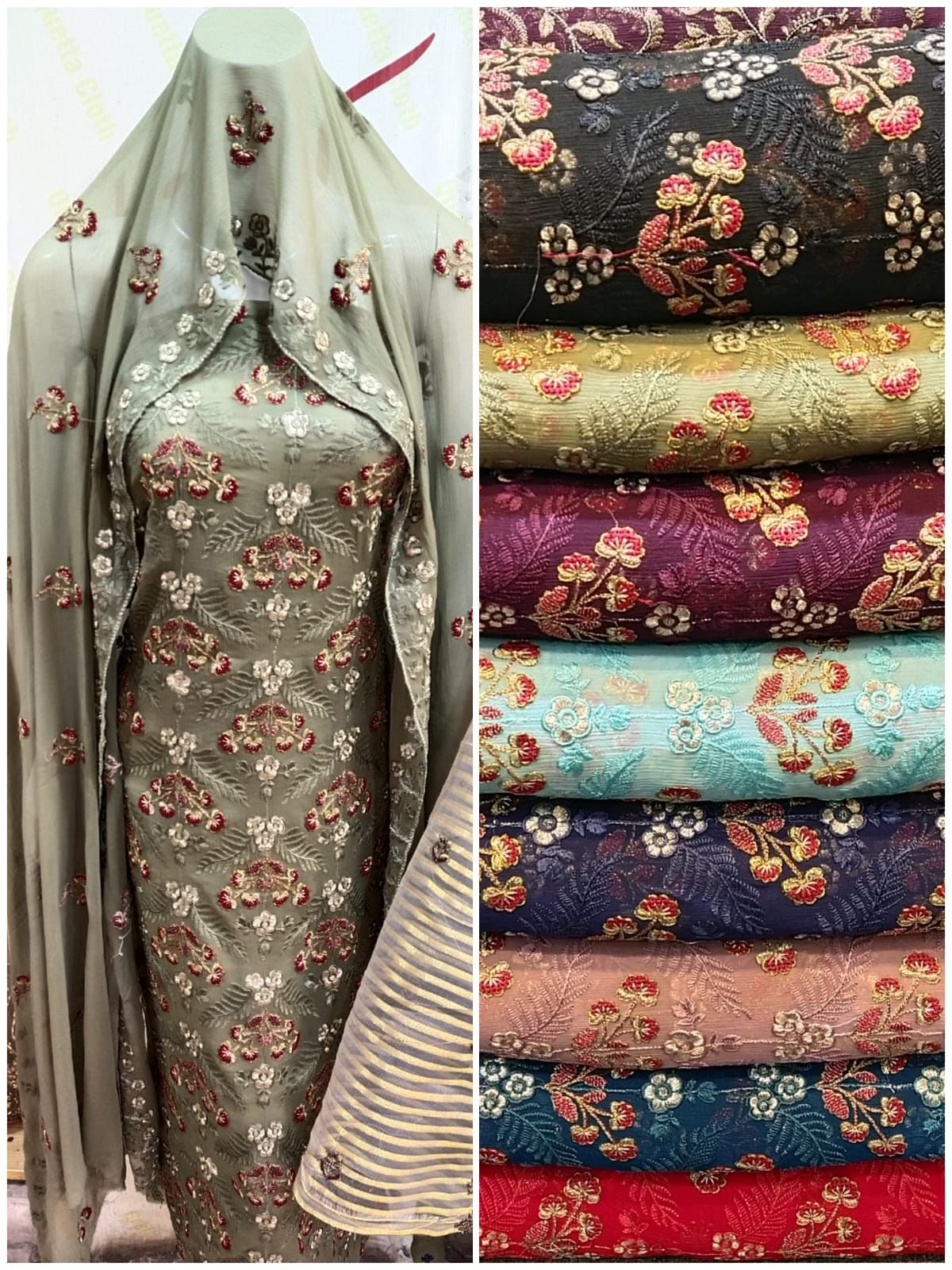 2pc multi work chiffon