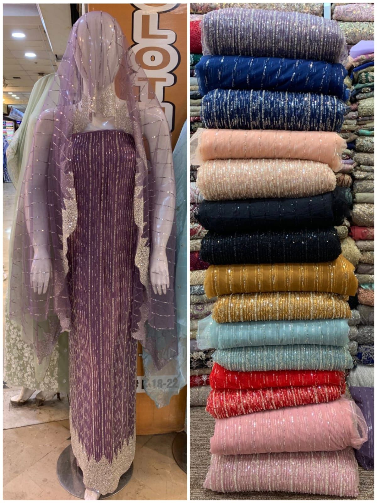 Shirt dupatta of fancy net cut dana work