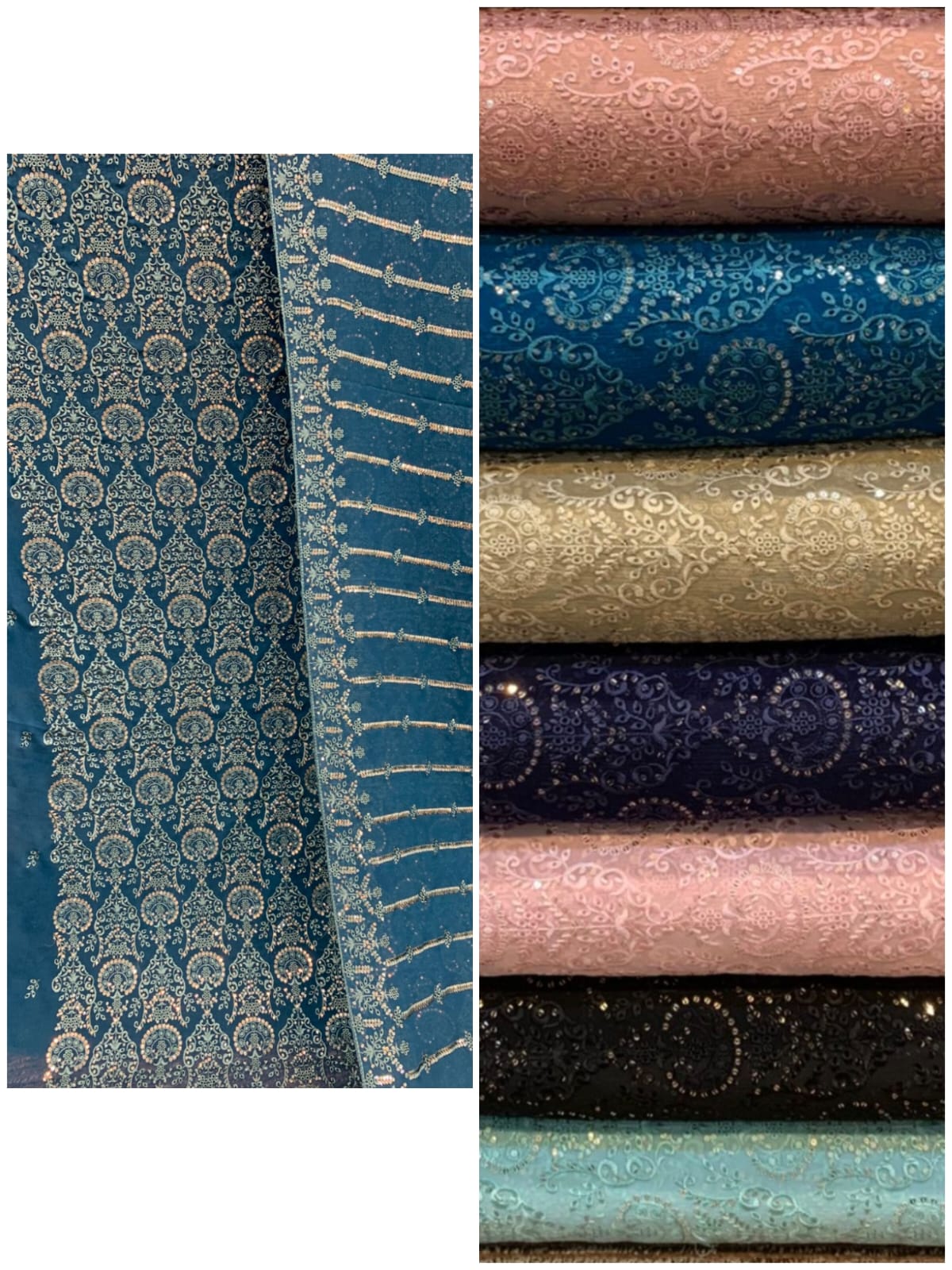 2pc embroidered chiffon