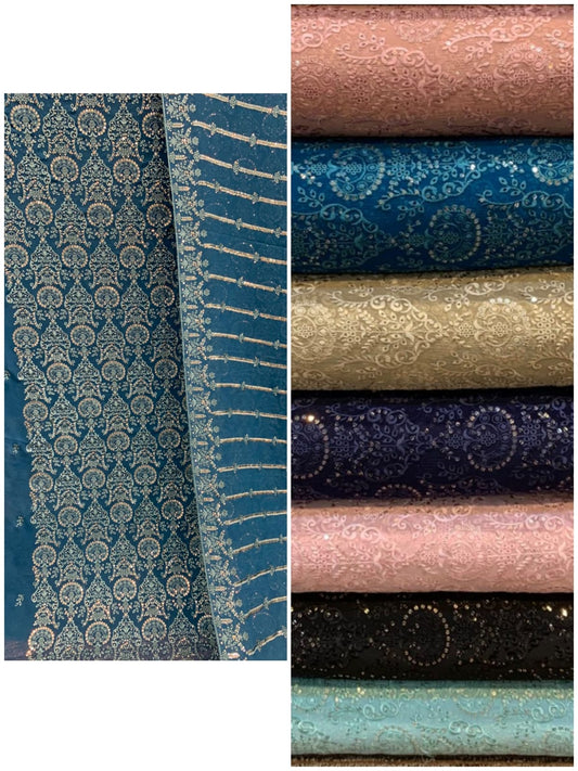 2pc embroidered chiffon