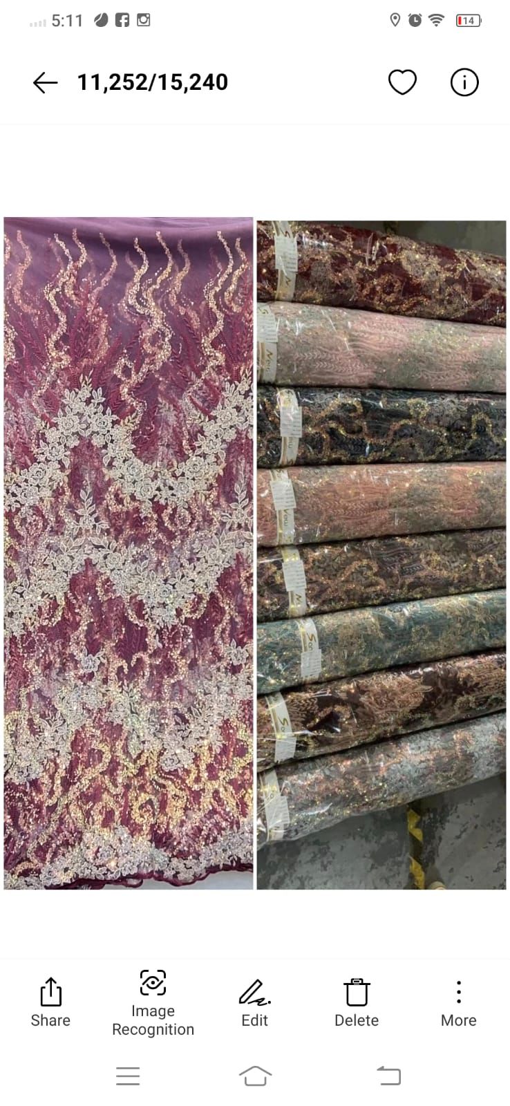 Fancy net cutdana work per yard