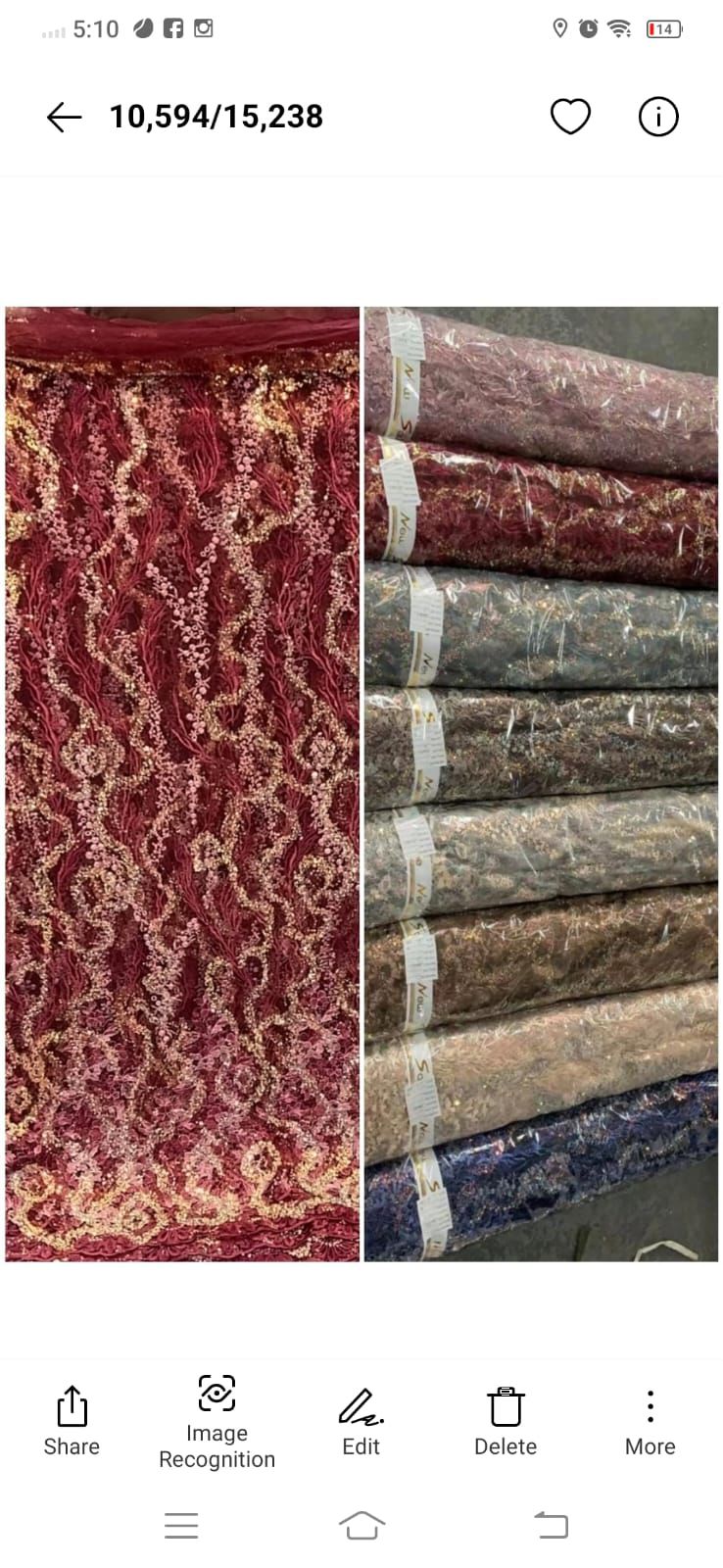 Fancy net cutdana work per yard