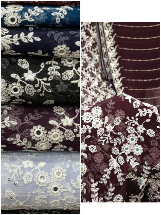 2pc foil embroidered dress