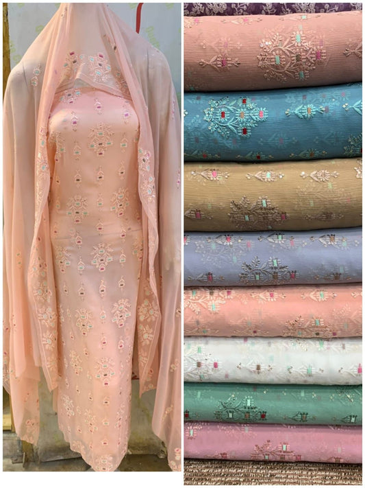 2pc motif style chiffon