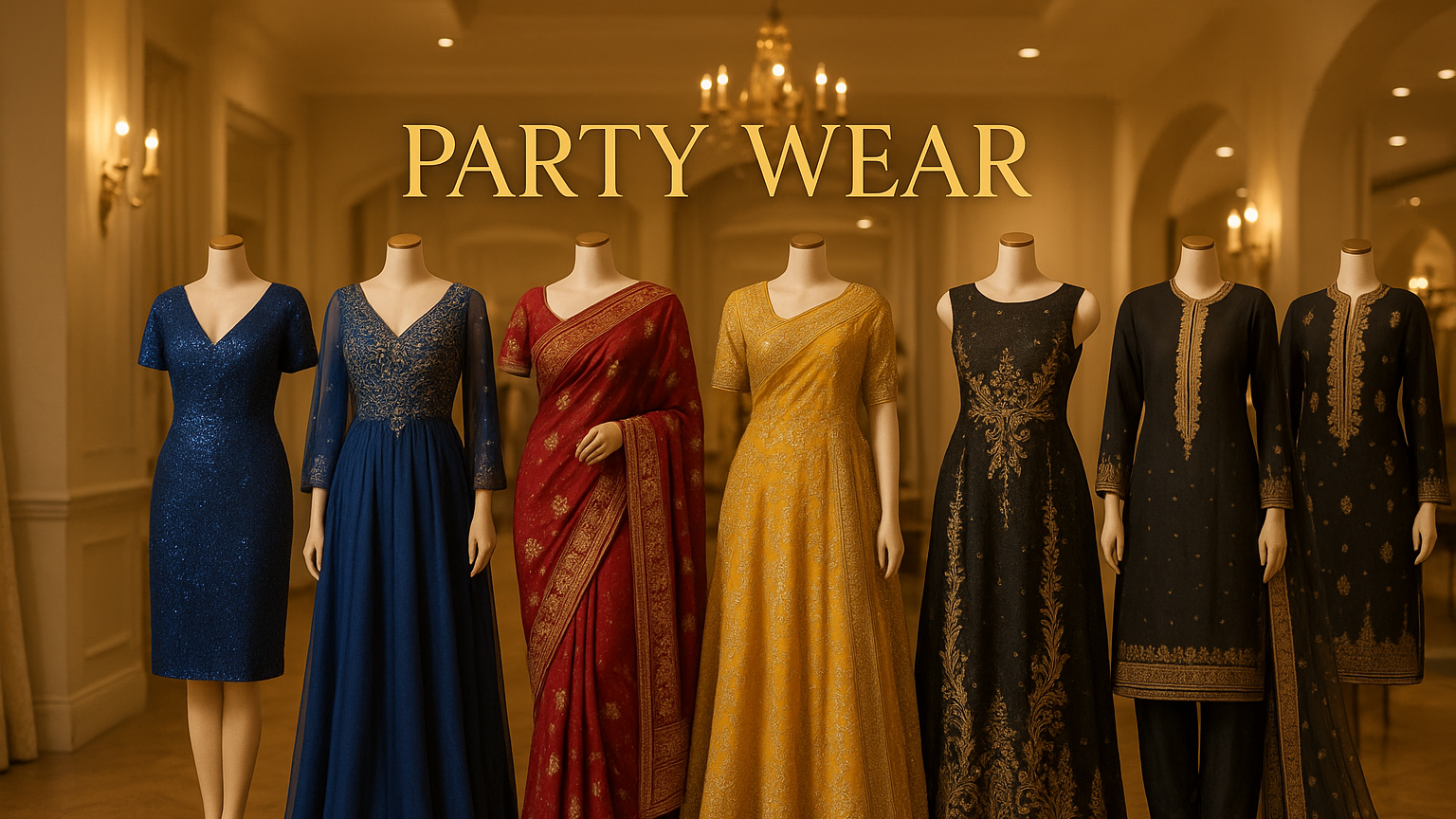 only for women and write party wear on it
